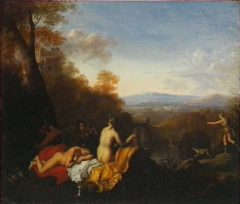 Paesaggio forestale con Diana e Atteone